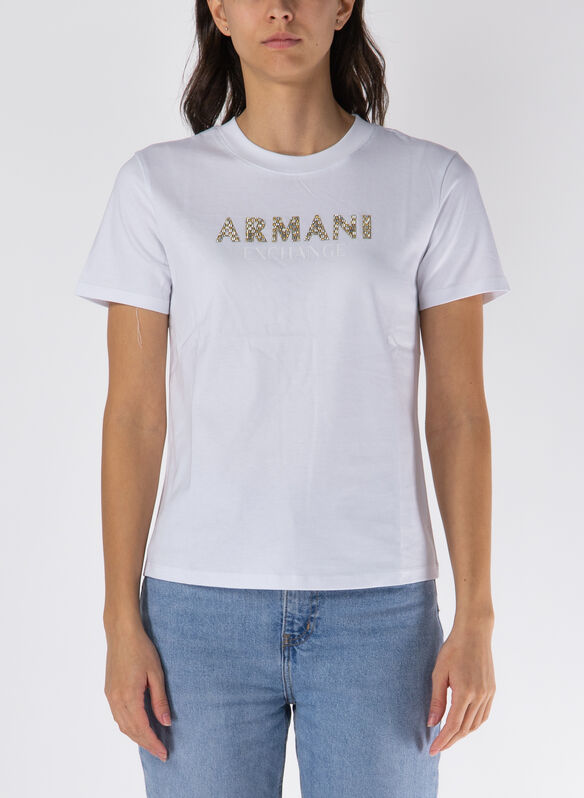 T-SHIRT CON LOGO FRONTALE, 1000 WHT, medium