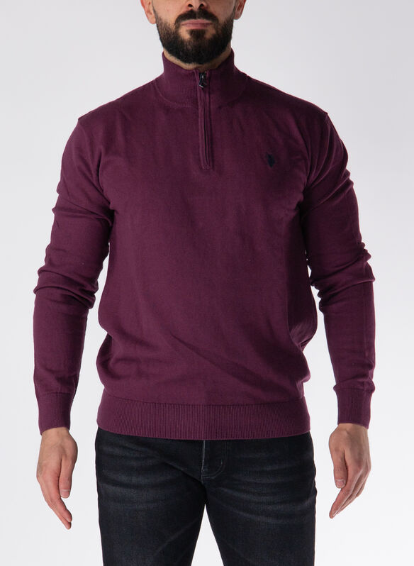 MAGLIONE KIRK 1/2 ZIP, 359 BORDO, medium