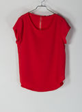 BLUSA LOOSE SHORT SLEEVED TOP, RISK RED, thumb