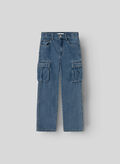 JEANS RYAN CARGO RAGAZZO, MEDIUM BLUE DENIM, thumb