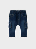 JEANS BEN CARGO BIMBO, DARK BLUE DENIM, thumb