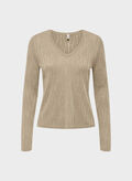 MAGLIONE MELLA V LUREX, FROSTED ALMOND, thumb