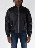 GIUBBOTTO BOMBER IN PELLE SINTETICA, BEH BLK, thumb