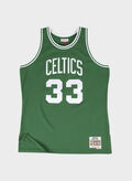 CANOTTA SWINGMAN JERSEY BOSTON CELTICS ROAD 1985-86 LARRY BIRD, KELLY GREEN, thumb