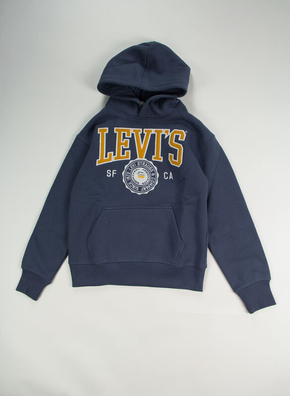 FELPA HOODIE CON LOGO RAGAZZO, C1E INDIGO, medium