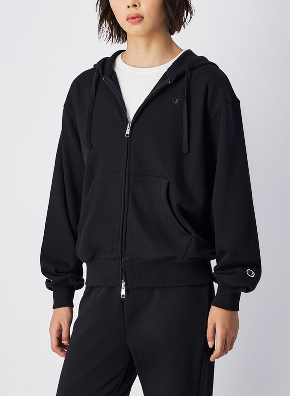 FELPA ICON TONAL FULL ZIP, KK001 BLK, medium