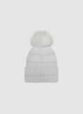 CAPPELLO IN MAGLIA ALENA CON PONPON, CLOUD DANCER, thumb