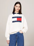 FELPA OVERSIZE CON BANDIERA, YBH PANNA, thumb