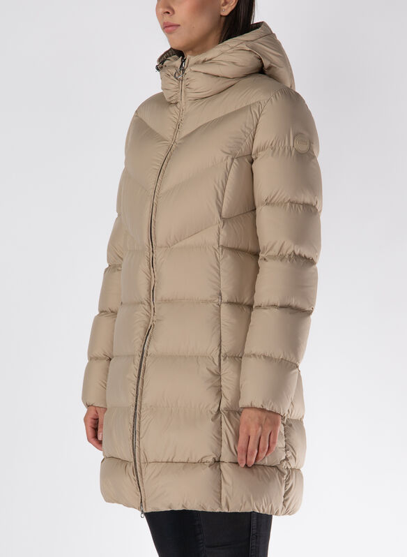 PIUMINO TRAPUNTATO CON CAPPUCCIO, 673 BEIGE, medium