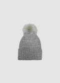 CAPPELLO IN MAGLIA ALENA CON PONPON, DARK GREY MELANGE, thumb