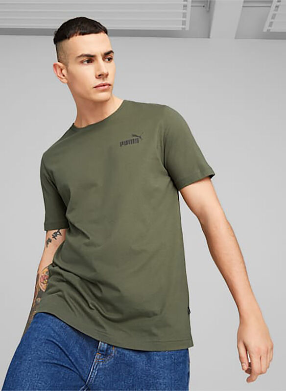 T-SHIRT ESSENTIALS SMALL LOGO, 11 DARK OLIVE, medium