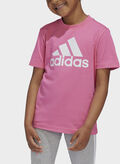 T-SHIRT ESSENTIAL METALLIC LOGO RAGAZZA, MAGENTA, thumb