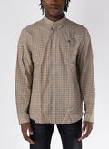 CAMICIA MICRO QUADRI, C68 DARK OLIVE, thumb