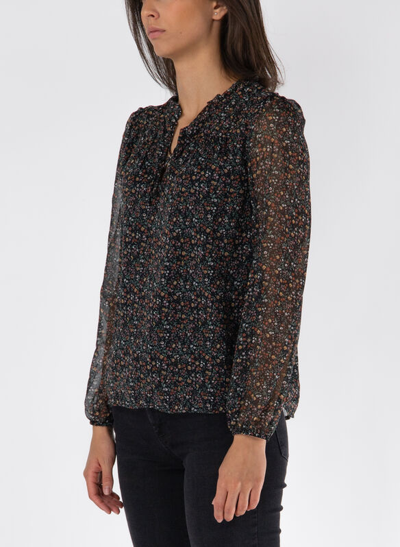 BLUSA CON FANTASIA FLOREALE, BLACK DITSY, medium