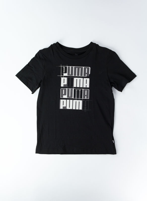 T-SHIRT LOGO RAGAZZO, 01 BLK, medium