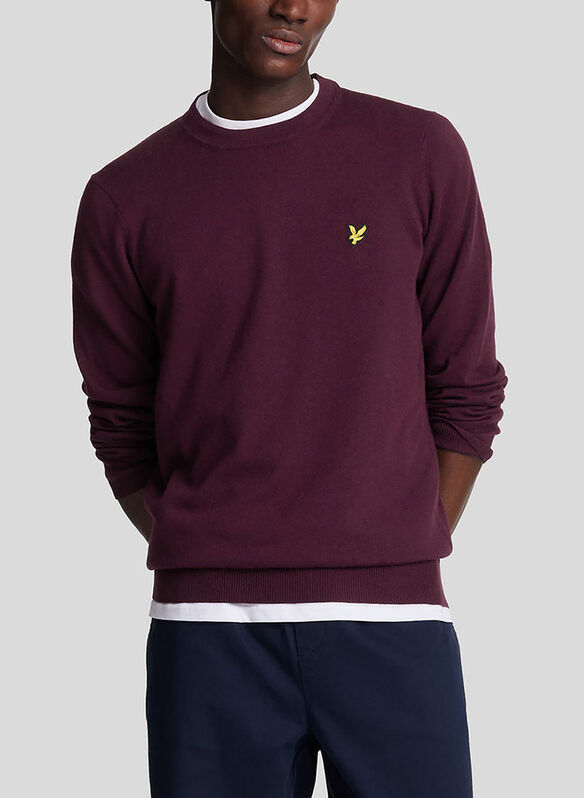 MAGLIONE GIROCOLLO CON LOGO, Z562 BORDEAUX, medium