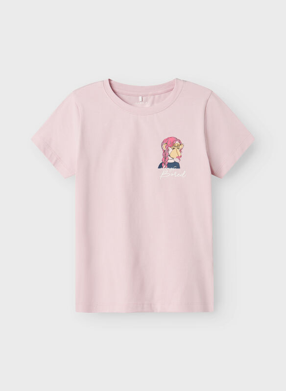 T-SHIRT DISARA BORED GRAPHIC POST RAGAZZA, ORCHID, medium