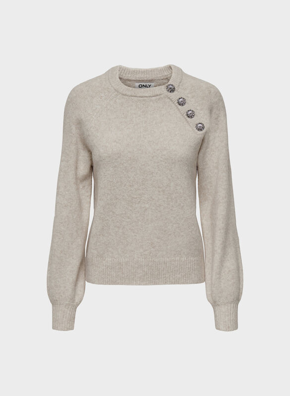 MAGLIONE GIROCOLLO LAUREN, OATMEAL, medium