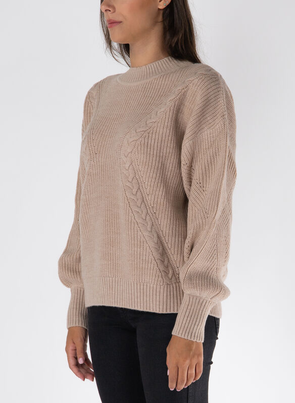 MAGLIONE GIROCOLLO, H10X BEIGE, medium