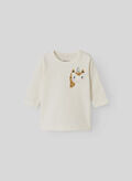 T-SHIRT A MANICHE LUNGHE CON GRAFICA BIMBA, JET STREAM WHT, thumb