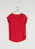 BLUSA LOOSE SHORT SLEEVED TOP, RED, thumb