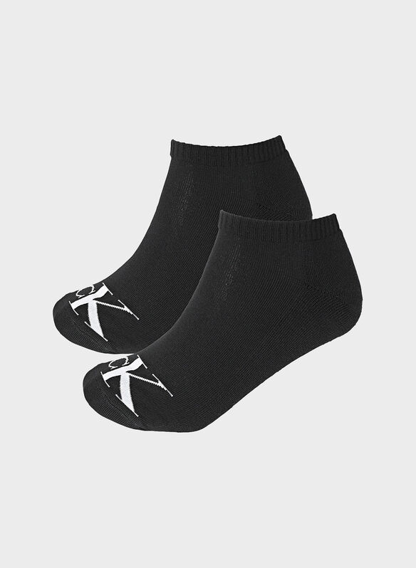 CALZA 2PAIA CK MONOGRAM, 001 BLK, medium