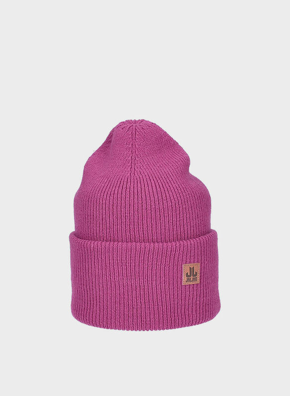 CAPPELLO IN MAGLIA SPANDAU CON RISVOLTO UNISEX, 024 FUXIA, medium