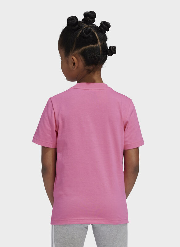 T-SHIRT ESSENTIAL METALLIC LOGO RAGAZZA, MAGENTA, medium