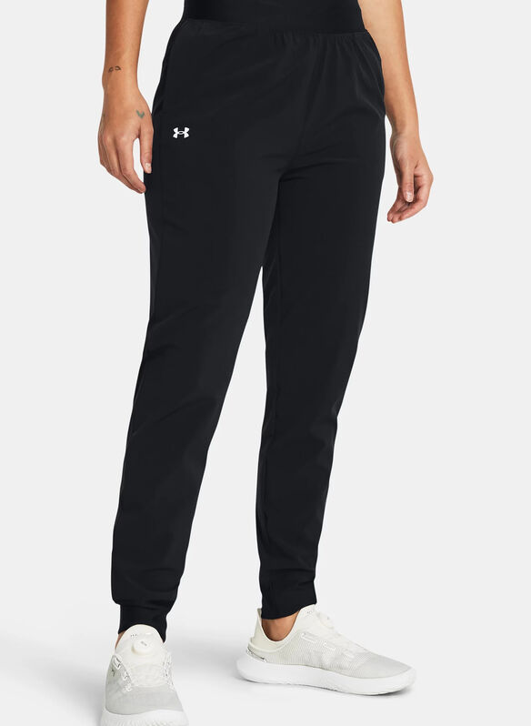 PANTALONI UA RIVAL HIGH-RISE WOVEN, 0001 BLK, medium