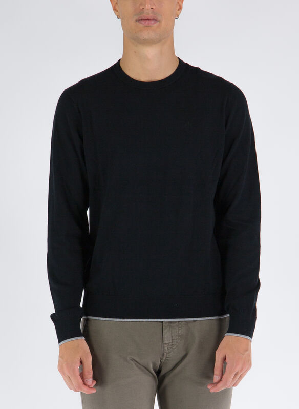 MAGLIONE GIROCOLLO CASHMERE, 1200 BLK, medium