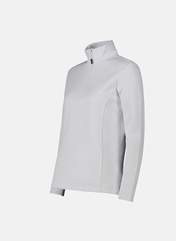 FELPA HALF ZIP JAGUARD, A001 WHT, medium