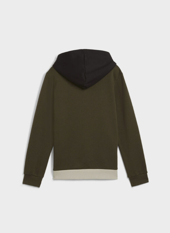 FELPA HOODIE COLORBLOCK RAGAZZO, 70 DARK OLIVE, medium