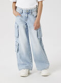 JEANS BELLA CARGO RAGAZZA, BLEACHED DENIM, thumb