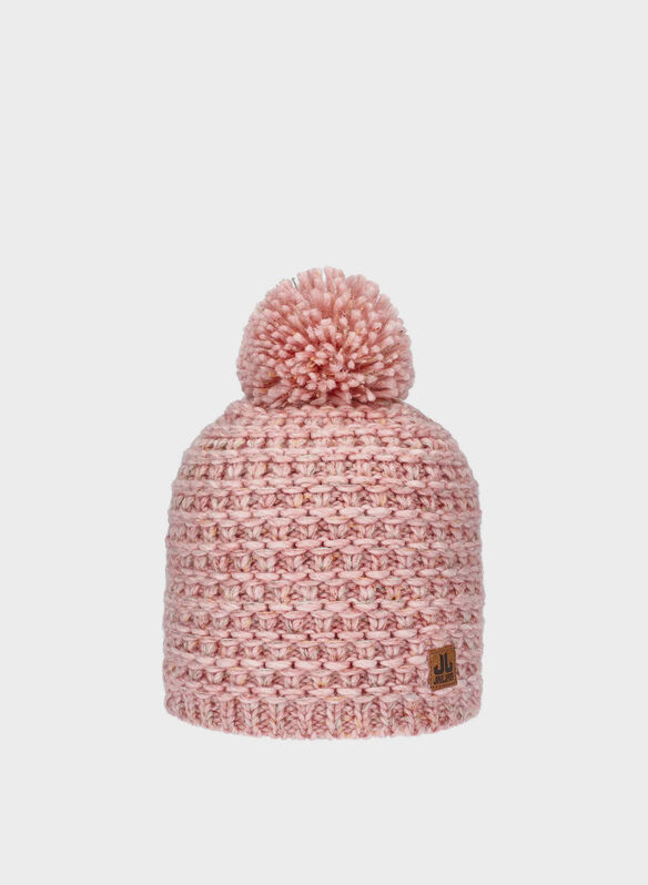 CAPPELLO IN MAGLIA SAPPADA CON PONPON, 037 PINK, medium