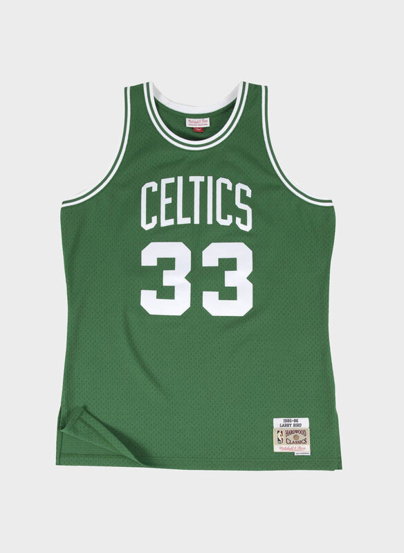 CANOTTA SWINGMAN JERSEY BOSTON CELTICS ROAD 1985-86 LARRY BIRD, KELLY GREEN, medium