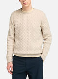 MAGLIONE GIROCOLLO A TRECCE PHILLIPS BROOK, EGM PANNA, thumb