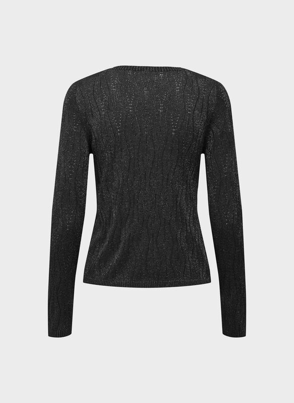 MAGLIONE MELLA V LUREX, BLACK, medium