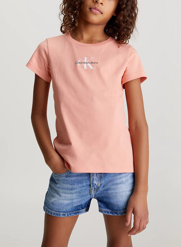 T-SHIRT MICRO LOGO RAGAZZA, TER PINK, medium