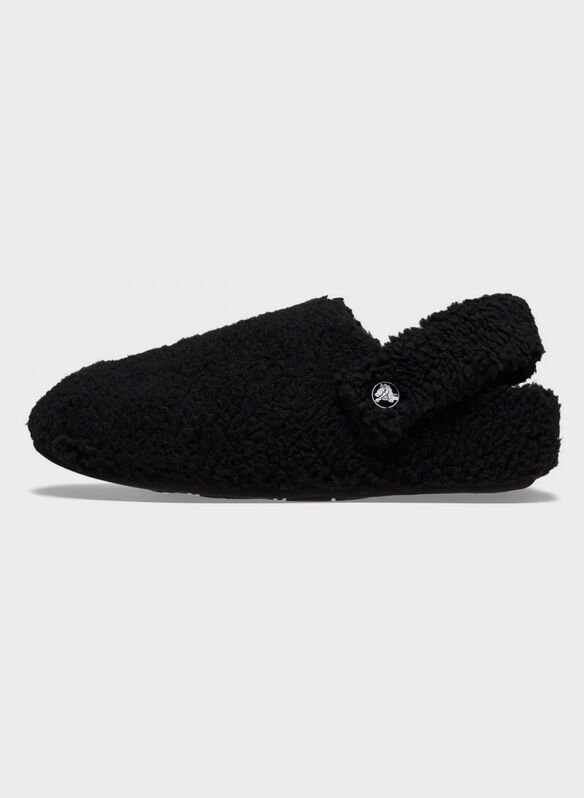 SLIPPER TEDDY CLASSIC COZZY, BLK, medium