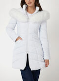 GIUBBOTTO PUFFER FAUX FUR HOOD, G011 WHT, thumb