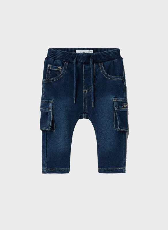 JEANS BEN CARGO BIMBO, DARK BLUE DENIM, medium