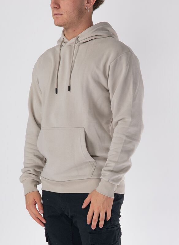 FELPA HOODIE PLAIN, MOONBEAM PANNA, medium