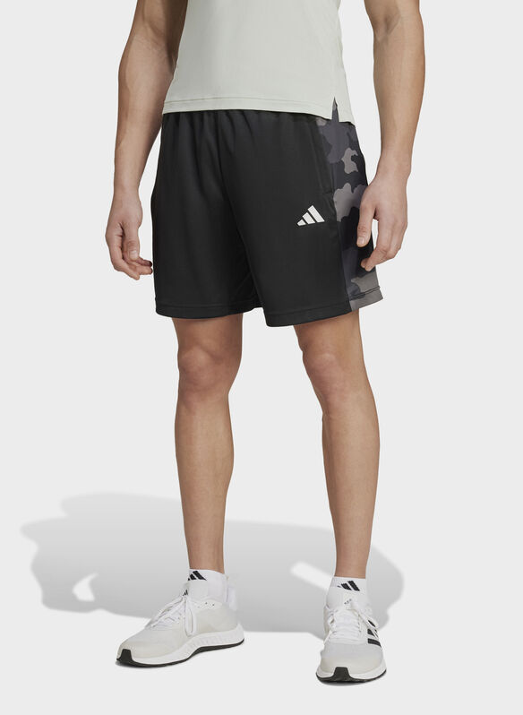 SHORTS TRAIN ESSENTIALS CAMO, BLK, medium