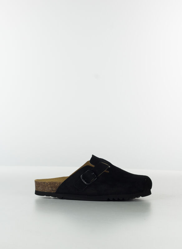 SANDALO SABOT FAE NEW SUEDE, BLK, medium