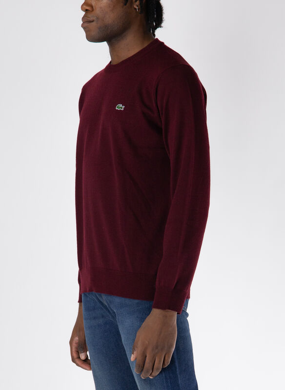 MAGLIONE GIROCOLLO CON LOGO, BZD BORDEAUX, medium