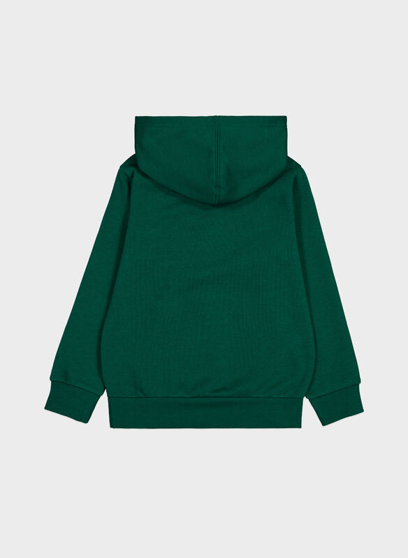 FELPA HOODIE CON LOGO RAGAZZO, GS502 GREEN, medium