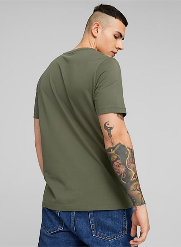 T-SHIRT ESSENTIALS SMALL LOGO, 11 DARK OLIVE, medium