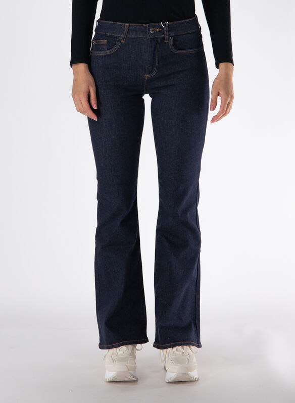 JEANS FLARE BLUSH, DARK BLUE DENIM, medium