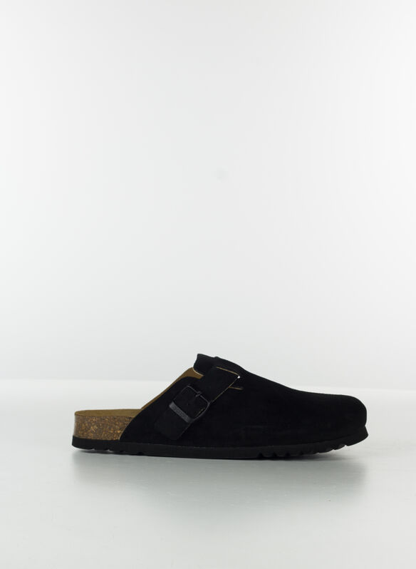 SANDALO SABOT OLIVIER NEW SUEDE, BLK, medium