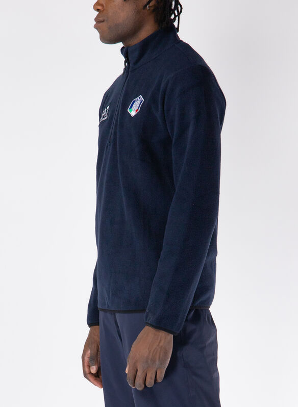 FELPA HALF ZIP IN PILE FISI ITALIA, 1577 BLU, medium